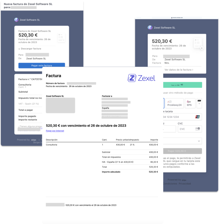 Gráfico que muestra el proceso de facturación en influencer marketing con Zexel Pay